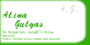 alina gulyas business card